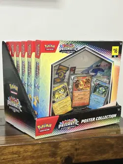 Case of 6 SEALED Pokemon S&V Prismatic Evolutions Poster Collection wDisplay Box - Image 1