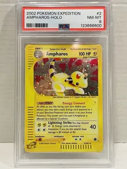 2002 Pokemon Expedition Ampharos 2/165- Holo- NM-Mint PSA 8 - Image 1