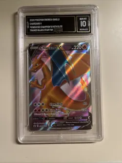 Pokemon TCG Charizard V SWSH Black Star Promos Holo GMA 10 Gem Mint SWSH050 - Image 1
