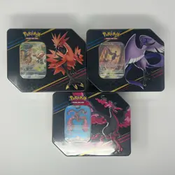Pokemon TCG Crown Zenith Tin Set of 3 Galarian Articuno Moltres Zapdos Sealed - Image 1