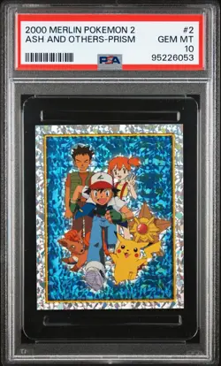 2000 MERLIN POKEMON 2 #2 ASH AND OTHERS-PRISM PSA 10 - Image 1