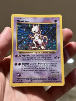 Mewtwo 010/102 Base Set SHADOWLESS MP Unlimited Edition Holo - Pokemon Vintage - Image 1