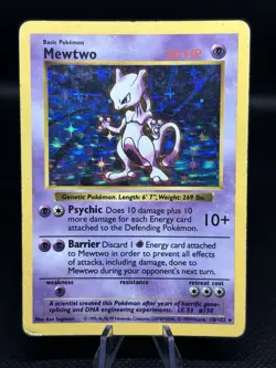 Mewtwo 010/102 Base Set SHADOWLESS MP Unlimited Edition Holo - Pokemon Vintage - Image 2
