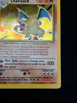 Pokemon Charizard 4/102 - Base Set 1999 - Holo Rare Card - WOTC LP/MP 🔥 - Image 5
