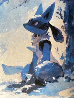 Anime ART STYLE Lucario Fan Full Art Pokemon Custom Card/perfect bookmark - Image 1