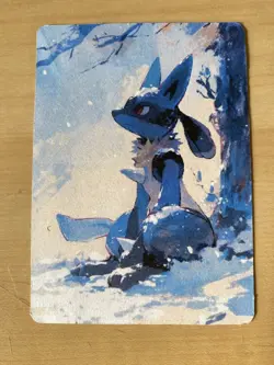Anime ART STYLE Lucario Fan Full Art Pokemon Custom Card/perfect bookmark - Image 2