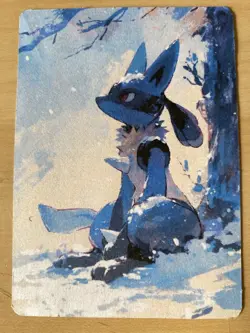 Anime ART STYLE Lucario Fan Full Art Pokemon Custom Card/perfect bookmark - Image 4