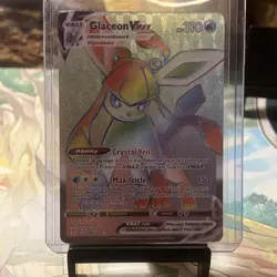 Pokemon TCG CARD Glaceon VMAX #208/203 Evolving Skies Rainbow Rare Holo - Image 1