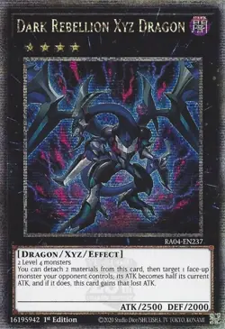 RA04-EN237 Dark Rebellion Xyz Dragon - Quarter Century Secret Rare Card 1st Ed - Image 1