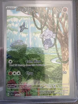 Pokemon TCG Meditite Stellar Crown 153/142 Illustration Rare Card NM Condition - Image 1