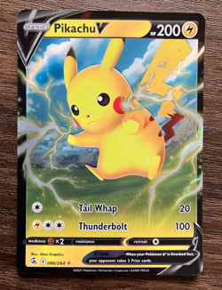 HOLO FULL ART Pikachu V 086/264 - 2021 Pokemon Fusion Strike Rare Card - NM - Image 1