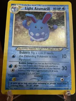 Vintage Holographic WOTC Pokemon Card - Light Azumarill 13/105 - Neo Destiny - Image 1