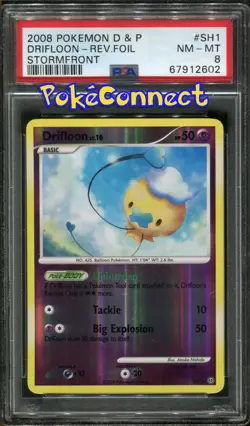 PSA 8 Pokemon Drifloon Stormfront SH1 Shiny Secret Rare Holo Card - Image 1