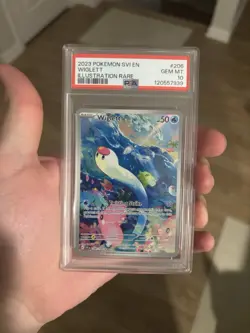 Pokemon TCG Wiglett 206/198 Illustration Rare Scarlet & Violet Base Set, PSA 10 - Image 1