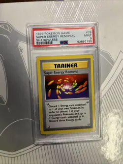 1999 Pokemon Base Set Super Energy Removal SHADOWLESS PSA 9 Fresh Grade #79 - Image 1