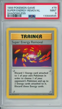 1999 Pokemon Base Set Super Energy Removal SHADOWLESS PSA 9 Fresh Grade #79 - Image 1