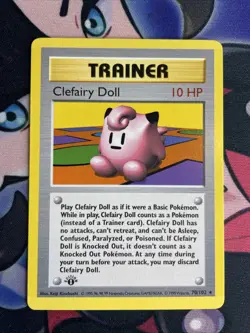 POKEMON CLEFAIRY DOLL 70/102 1st EDITION BASE SET SHADOWLESS RARE Nm - Image 1