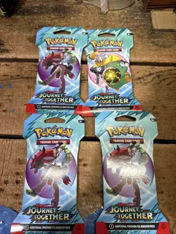 Lot of 4 Pokemon TCG Journey Together Carded Sleave Packs New Sealed - Image 1