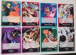 One Piece Op02 Paramount War 8x Leader Card Lot Sanji Newgate Smoker And More! - Image 1