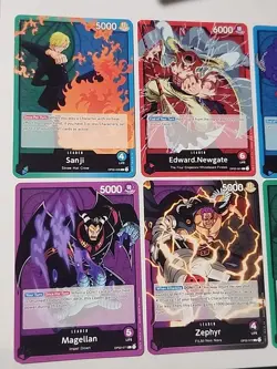 One Piece Op02 Paramount War 8x Leader Card Lot Sanji Newgate Smoker And More! - Image 2