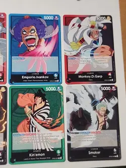 One Piece Op02 Paramount War 8x Leader Card Lot Sanji Newgate Smoker And More! - Image 3