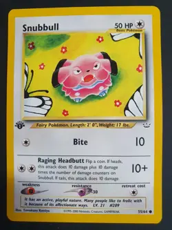 Snubbull 55/64 1st Edition - Neo Revelation Set - Pokemon Card - Excellent - Image 1