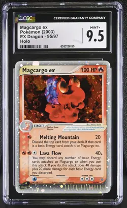 CGC 9.5 MINT+ Magcargo ex 2003 EX Dragon 95/97 Holo Pokemon Card - Image 1