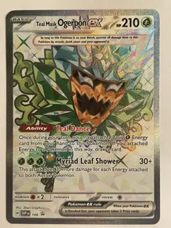 Pokemon TCG Teal Mask Ogerpon EX 166 Black Star Promo Holo Card NM Condition - Image 1