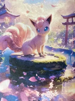 Anime ART STYLE Vulpix Fan Full Art Pokemon Custom Card/perfect bookmark - Image 2