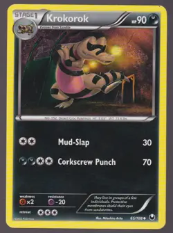 Krokorok Uncommon Dark Explorers 65/108 Pokemon Trading Card TCG - Image 1