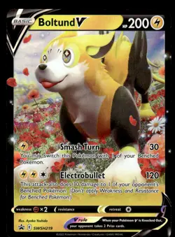 Pokemon TCG SWSH: Sword & Shield Promo Cards #SWSH219 Boltund V LP - Image 1