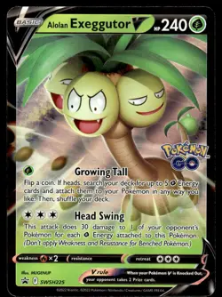 Pokemon TCG SWSH: Sword & Shield Promo Cards #SWSH225 Alolan Exeggutor V LP - Image 1