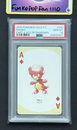 PSA 10 Gem Mint Magby Ace Of Diamons Gold Playing Card Pokemon Center - Image 1