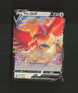 Ho-Oh V 140/195 Silver Tempest Ultra Rare Holo Pokemon Card NM - Image 1