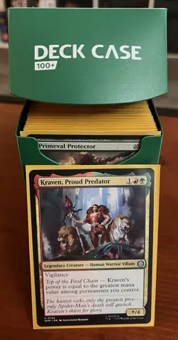 MTG Kraven Proud Predator Custom Commander Deck Spider-Man Theme Sleeved W/Box - Image 1