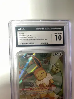 Pokemon Eevee SVP 173 Prismatic Evolutions ETB Promo Card CGC 10 - Image 2