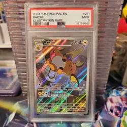 2023 POKEMON PALDEA EVOLVED ILLUSTRATION RARE #211 RAICHU PSA 9 - Image 1