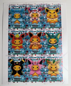 Red Star Pokemon Eevee Poncho Pikachu Full Uncut Sheet (Comes With Full Set) - Image 1