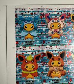 Red Star Pokemon Eevee Poncho Pikachu Full Uncut Sheet (Comes With Full Set) - Image 2