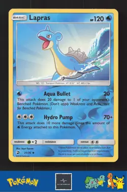 2018 Pokemon SM Dragon Majesty 21/70 Lapras Reverse - Image 1