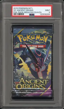 2015 POKEMON INT'L XY ANCIENT ORIGINS FOIL PACK MEGA RAYQUAZA FOIL PACK PSA 9 - Image 1