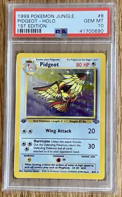 1999 Pokemon Jungle #8 Pidget-HOLO 1st EDITION! PSA 10 Population 110 - Image 1
