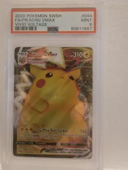2020 XY Pokemon Vivid Voltage Pikachu VMAX Full Art Ultra Rare 44/185 PSA 9 (0) - Image 1