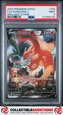2022 Pokemon Sword & Shield Brilliant Stars #154 Charizard V PSA 9 - Image 1