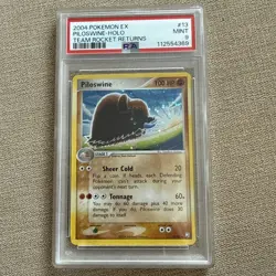 PSA 9 MINT Pokemon Piloswine Holo Rare 2004 ex Team Rocket Returns #13/109 - Image 1