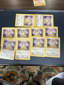 Pokemon Jungle 1st Edition Meowth Card 56/64 LP Condition Lot of 10 - Image 1