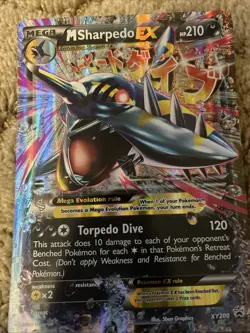 Pokemon Mega Sharpedo-EX TCG Oversized Promo Holo Card XY200 - Image 1