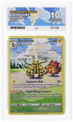 Pokemon TCG Electivire Crown Zenith Holo Card GG08/GG70 - Ace 10 Gem Mint - Image 1