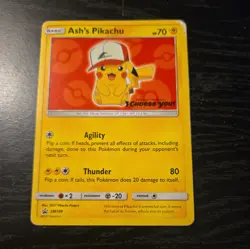 Ash's Pikachu - SM109 - Pokemon Sun & Moon Promo Rare Card LP - Image 1