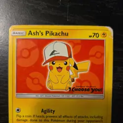 Ash's Pikachu - SM109 - Pokemon Sun & Moon Promo Rare Card LP - Image 2